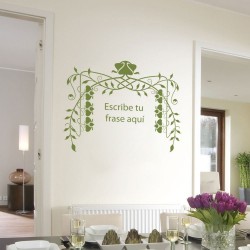 Decorative Sticker Customized Text with Flowers