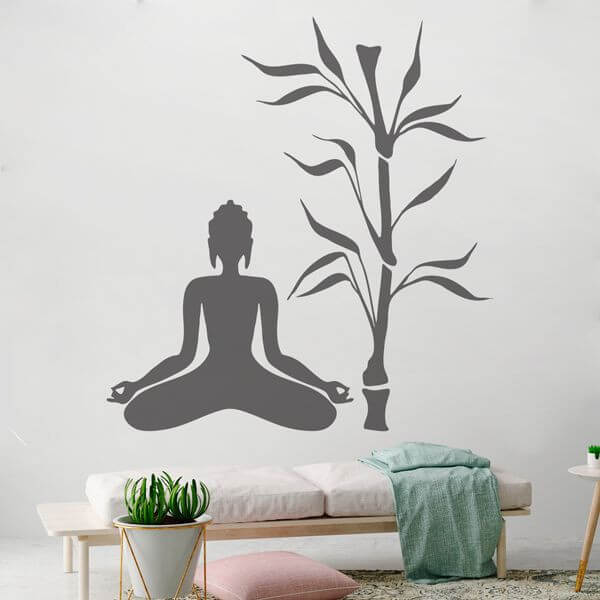 Bamboo and meditation wall sticker