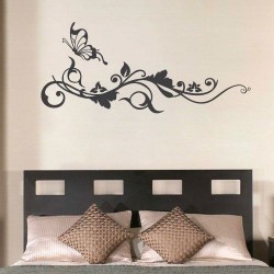 Butterfly with Flower Wall Decal
