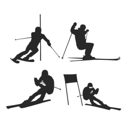 Sticker with Skiers