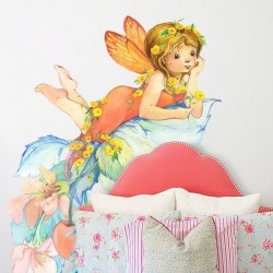 Children's wall sticker girl with flowers