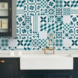 Green portuguese tile decal